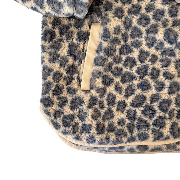 Abercrombie & Fitch Women's Leopard Print Quarter-Zip Fleece Medium - Picture 2 of 6